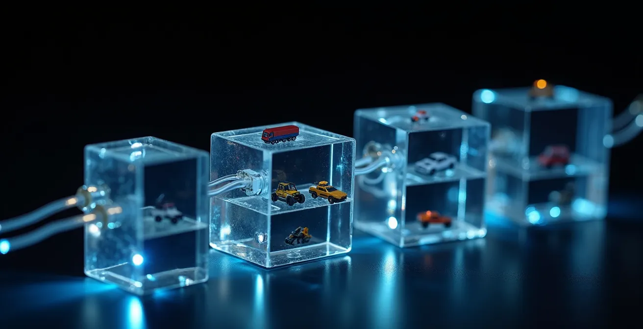 Visualisierung einer transparenten Blockchain-basierten Lieferkette