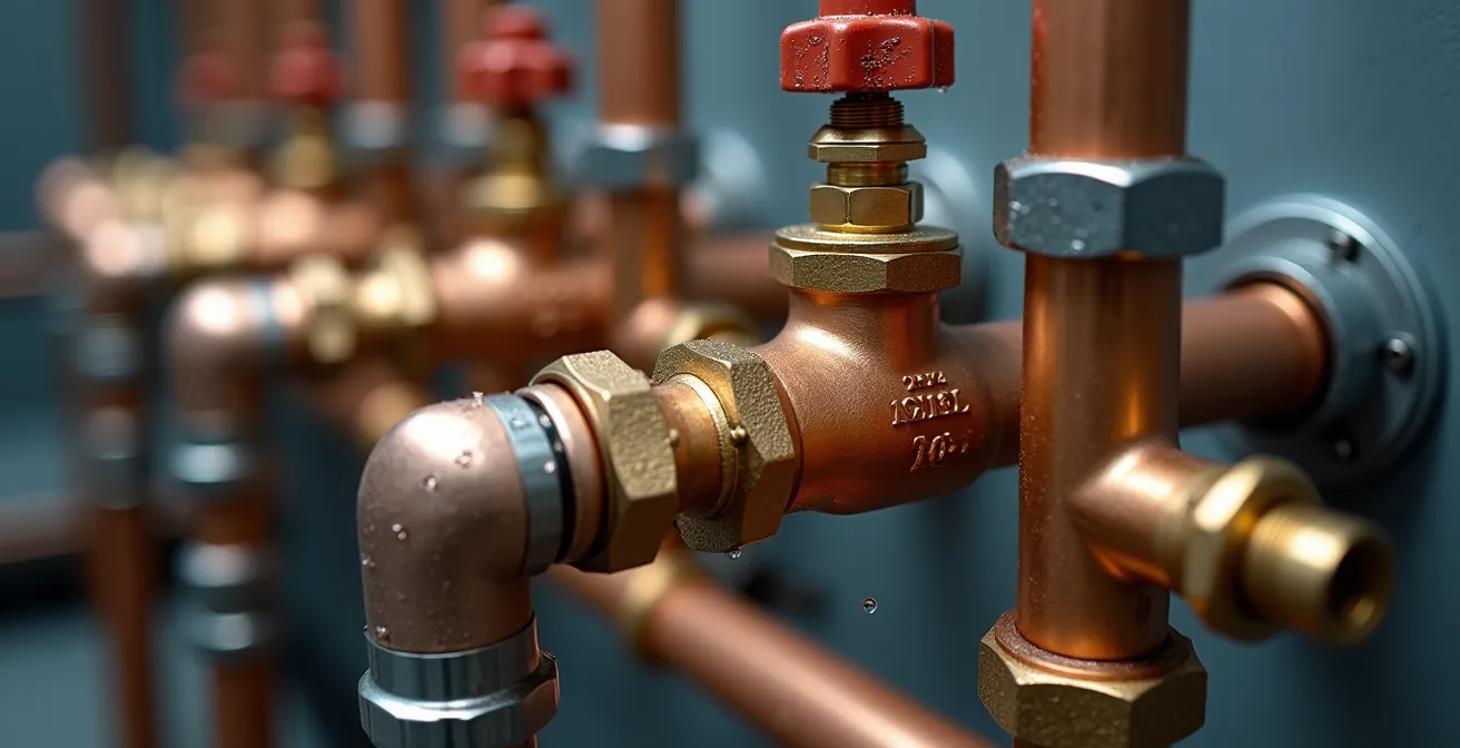 Detailaufnahme einer Heizungswartung an einer modernen Wärmepumpe