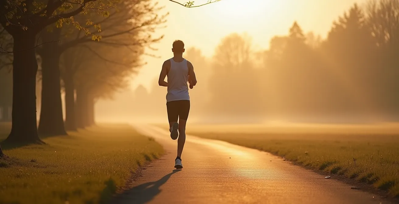 Person in Bewegung in natürlicher Umgebung mit Fokus auf Funktionalität