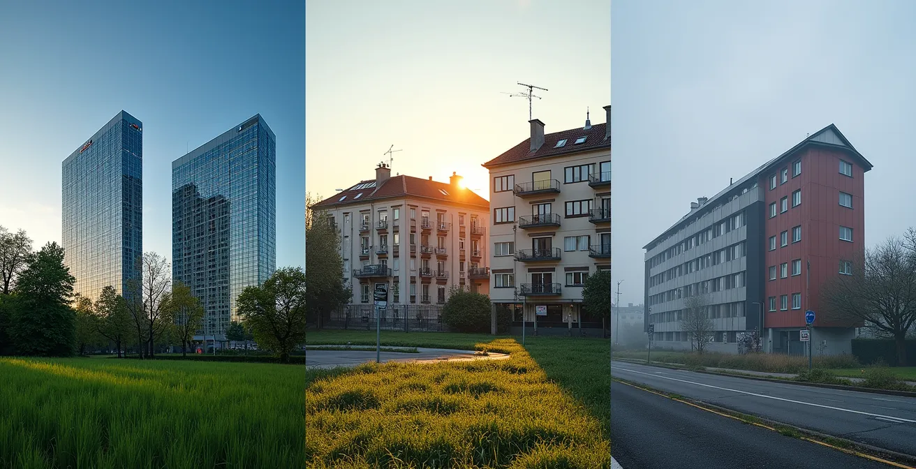 Visuelle Darstellung des Rendite-Risiko-Verhältnisses verschiedener Immobilienlagen