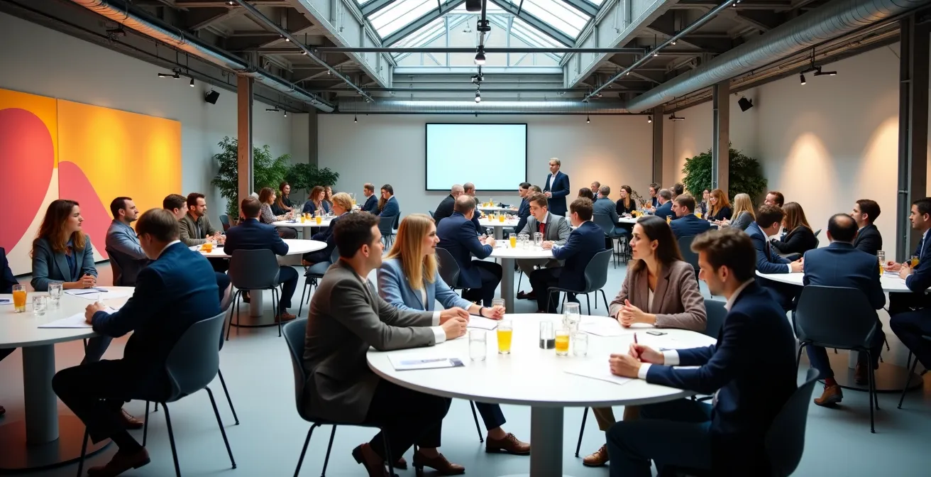 World-Café Format bei Townhall-Meeting mit aktiven Diskussionsgruppen